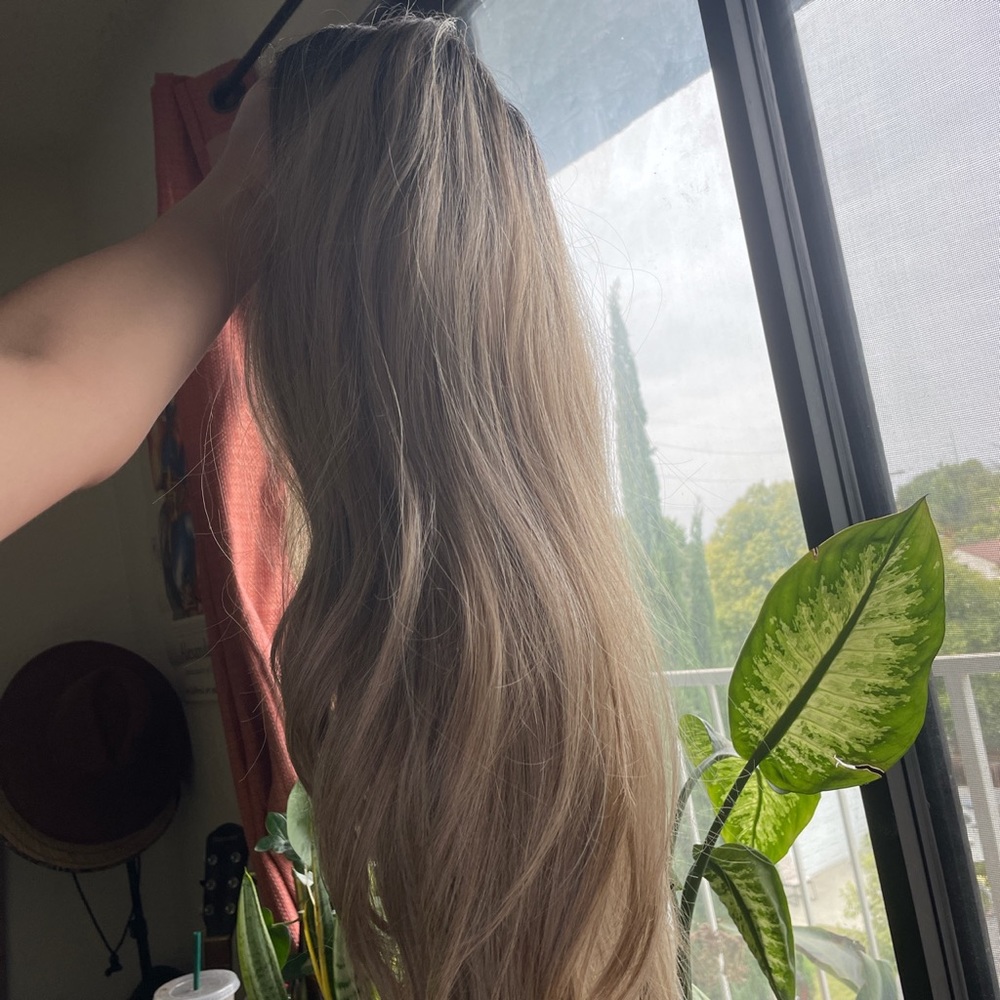 Ash blonde wig
